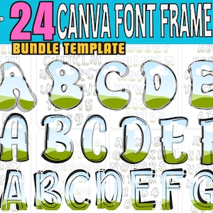Canva Letter Frames Bundle: Doodle Font PNG Template (Digital Download)
