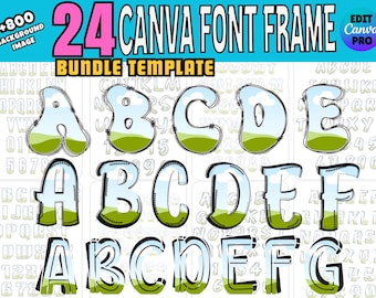 Canva Letters Frames Alphabets Fonts Editable Template (Digital Download)