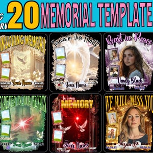 In Loving Memory Canva Template Bundle: Memorial Design (Digital Download