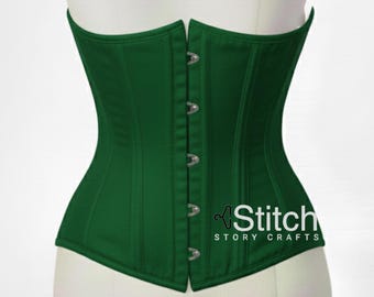 Corset Underbust de Algodão – Modelador Corporal com Barbatanas de Aço para Treinamento de Cintura