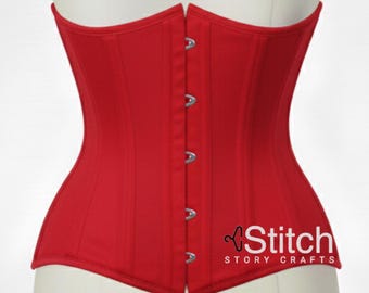 Corset Underbust de Algodão – Modelador Corporal com Barbatanas de Aço para Treinamento de Cintura