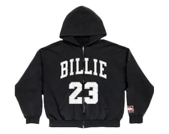 Billie 23 Black Zip-up Hoodie