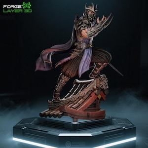 Shredder STL Figure – 1/6 Scale Ninja Villain Statue | TMNT-Inspired 3D Model for Resin Printing | Rooftop Diorama Base