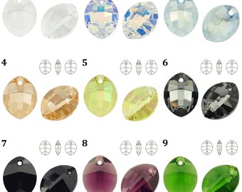 6734 Swarovski Pendant Pure Leaf - Natural Leaf - 14 mm - 23 mm - Crystal - Crystal AB - Luminous Green - Effect - Jet - Fern Green - Color