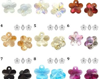 6744 Swarovski Pendant Flower - 12 mm, 14mm, 18 mm - Crystal - Vitrail Light - Effect - Fuchsia - Jonquil - Light Rose - Light Siam - Color