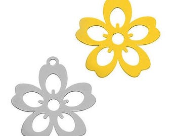 CL-418 Silver pendant - Flower - Sterling Silver 925 - Silver or Gold Plated