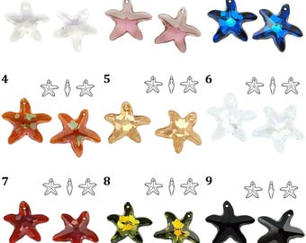 6721 Swarovski Pendant Starfish - 16 mm - 20 mm - 28 mm - 40 mm - Crystal - Bermuda Blue - Moonlight - Effect - Jet - Indicolite - Color