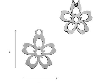 CL-417 Silver pendant - Flower - Sterling Silver 925 - Silver or Gold Plated