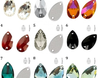 3230 Swarovski Sew-on Drop - 12 mm - 18 mm - Crystal - Effect - Astral Pink API - Satin - Color - Color - Jet - Emerald - Foiled - Foiled