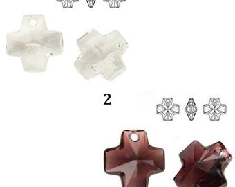 6866 Swarovski Pendant Cross - 20 mm - Crystal - Burgundy - Color