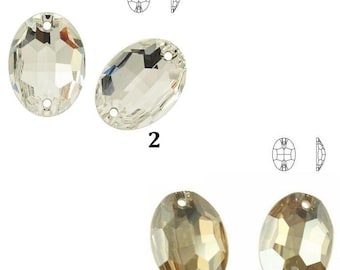 3210 Swarovski Sew-on Oval - 16 mm - Crystal - Effect - Golden Shadow GSHA - Foiled - Foiled