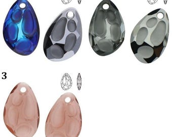 6730 Swarovski Pendant Radiolarian - 18 mm - Crystal - Bermuda Blue P - Silver Night - Effect - Blush Rose - Color