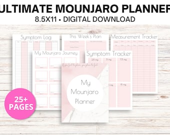 Mounjaro Weight Loss Tracker PDF, Weightloss Journal, Fitness Planner Printable, Weight Loss Chart, Goal Tracker, Meal Planning