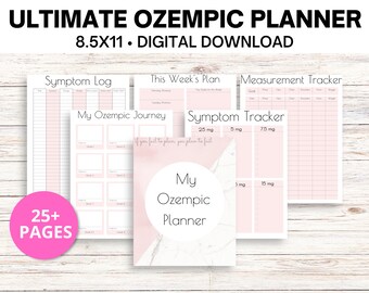 OZEMPIC Gewichtsverlies Tracker PDF, Gewichtsverlies Journal, Fitness Planner Afdrukbaar, Gewichtsverlies Grafiek, Doel Tracker, Maaltijdplanning