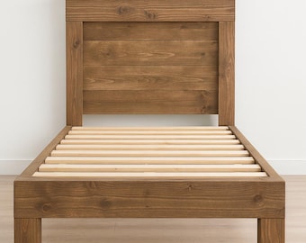 DIY Bed Frame with Headboard Easy Build Plans, Modern & Sturdy Design, Fits Any Decor, Queen/King Sizes