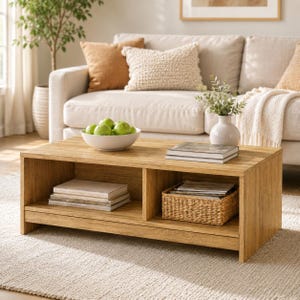 Rectangle Coffee Table Woodworking Plan, DIY Build (PDF Download)