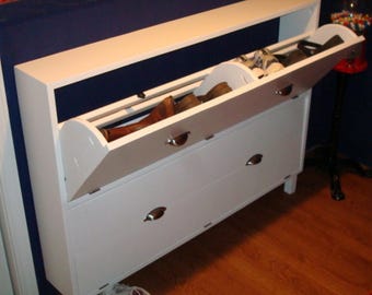 Entryway Shoe Cabinet Plan DIY PDF Build Guide with Cut List