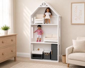American Girl Dollhouse Woodworking Plans | 18 Inch Doll Shelf House | Small Space Dollhouse | DIY Beginner Build