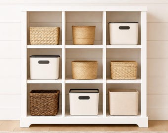 Klassieke Cubby 9-boekenkast DIY-plannen, opberger houtbewerking voor beginners (downloadbaar)