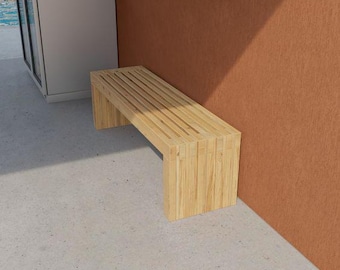 Guía de construcción en PDF para banco de madera 2x4 para patio y entrada.