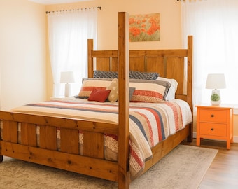 DIY Farmhouse King Bed Plan, Woodworking Blueprint (PDF)