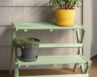 DIY折りたたみ式植木鉢スタンドの設計図（屋内・屋外兼用、PDF版）組み立てガイド