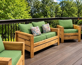 DIY Moderner Outdoor Sofa Zweisitzer Holzbearbeitung PDF Plan