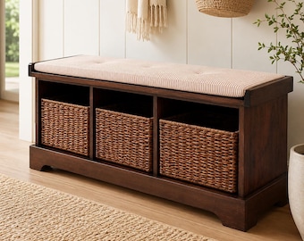 DIY Entryway Bench with Storage Cabinet Woodworking PDF Plan