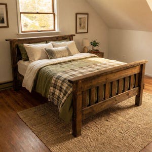 DIY Mission Style Bed Frame Woodworking Plan. Queen or Full Size, Beginner-Friendly Build Guide
