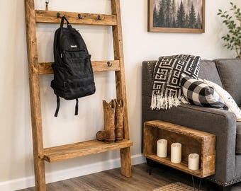 Leaning Hall Tree Plan Entryway Organizer DIY PDF