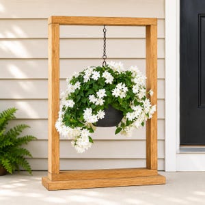 Hanging Plant Stand Plan. DIY Woodworking Build Guide PDF