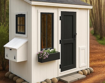 DIY Chicken Coop Shed with Nesting Box Plan. Small Backyard PDF Build Guide
