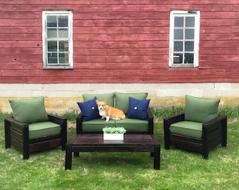 DIY Modern Utomhus Loveseat Träbearbetning PDF-plan