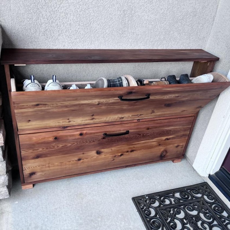 Curated visual reference: Entryway Shoe Cabinet Plan DIY Pdf Build Guide With Cut Photo Inspiration
