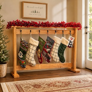 DIY Christmas Stocking Stand Plan | Faux Mantle Woodworking Project (PDF)