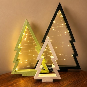 Plano para árbol de Navidad de madera apilable (juego de 3) / Decoración navideña DIY (patrón en PDF)