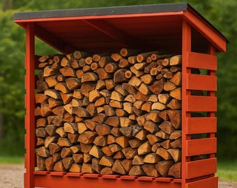 Guía de construcción de planos de cobertizos para leña con lista de cortes (PDF)