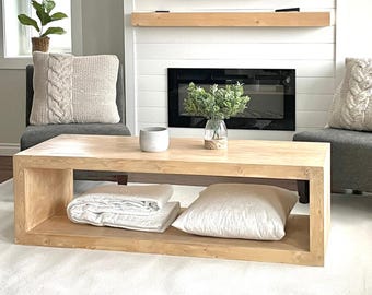 DIY Modern Coffee Table Plan. Waterfall Framed, Woodworking PDF