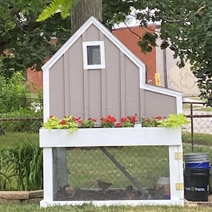DIY Chicken Coop Plan with Planter Box, Nesting Box, Clean-Out Tray (PDF Download)