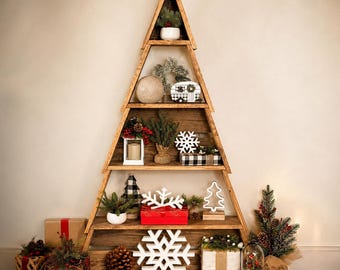 Progetto fai da te per mensola pieghevole in legno per albero di Natale / Schema di falegnameria salvaspazio