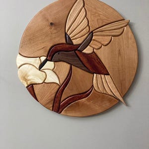 Hummingbird Intarsia Pattern. Beginner Scroll Saw Wall art. Digital Download