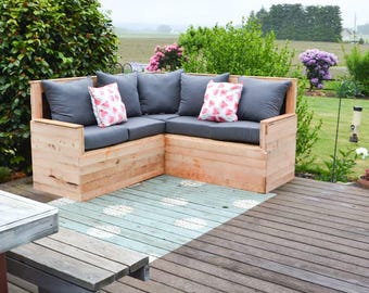 Sofa sectionnel d'extérieur DIY 6 x 6 pouces | Menuiserie moderne pour terrasse de patio (PDF)