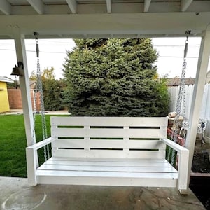 DIY Porch Swing Plan | Wooden Outdoor Swing Build Plans with 3D Diagrams and Cut List | Patio & Garden Swing PDF