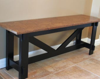 DIY Farmhouse Bench Plan: Solid Wood Cross Brace Design (PDF Download)