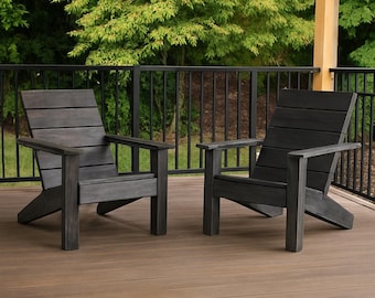 Planos de carpintería para sillas Adirondack modernas: guía para construir muebles de exterior para patio, descarga instantánea en PDF