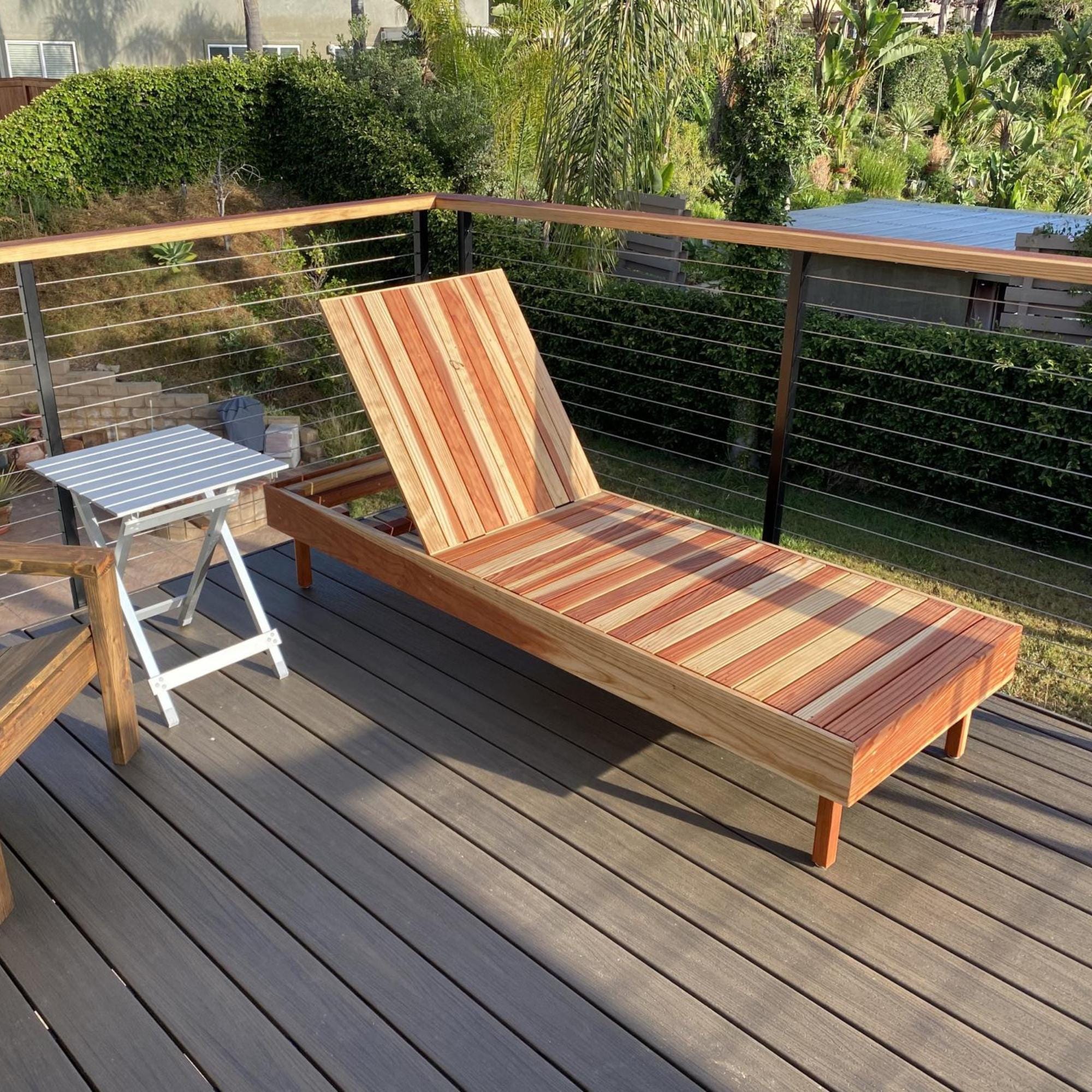 DIY Outdoor Chaise Lounge Plan: Wooden Patio Chair Build (PDF Download