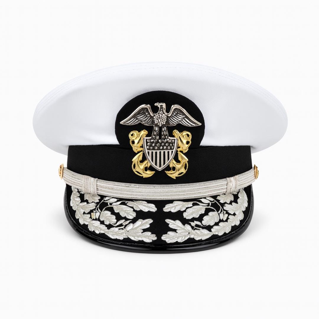 US Coast Guard Officer Hat White Military Dress Cap All Sizes Navy