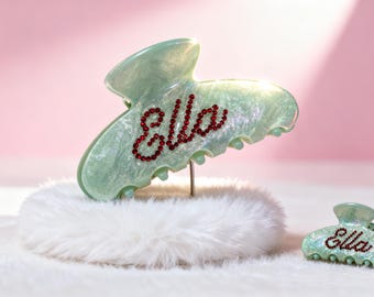 Personalized Hair Claw Clips Handmade Rhinestone Sparkle Hair Accessory
