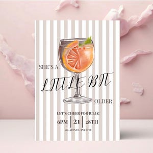 21st Birthday Invitation: Chic Editable Template (Digital Download, A6 Size)