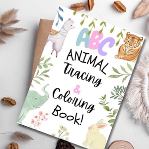 Animal Coloring Book for Kids, Tracing Activities, Educational Coloring Book, Fun Learning, Children’s Book, Coloring book, Back to school